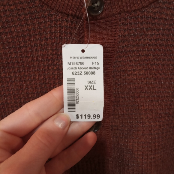 NWT Joseph Abboud merino wool blend brown sweater size XXL - Picture 5 of 5